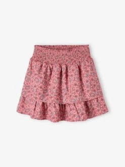 Jupe-short Volantée Fille Blanc Imprimé - Vertbaudet -Petite Modeuse jupe short volantee fille 3