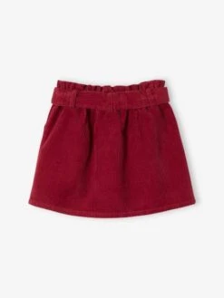 Jupe Style "paperbag" En Velours Côtelé Fille Sapin - Vertbaudet -Petite Modeuse jupe style paperbag en velours cotele fille 2