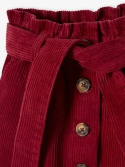 Jupe Style "paperbag" En Velours Côtelé Fille Sapin - Vertbaudet -Petite Modeuse jupe style paperbag en velours cotele fille 3