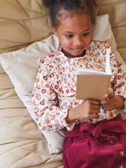 Jupe Style "paperbag" En Velours Côtelé Fille Sapin - Vertbaudet -Petite Modeuse jupe style paperbag en velours cotele fille 4