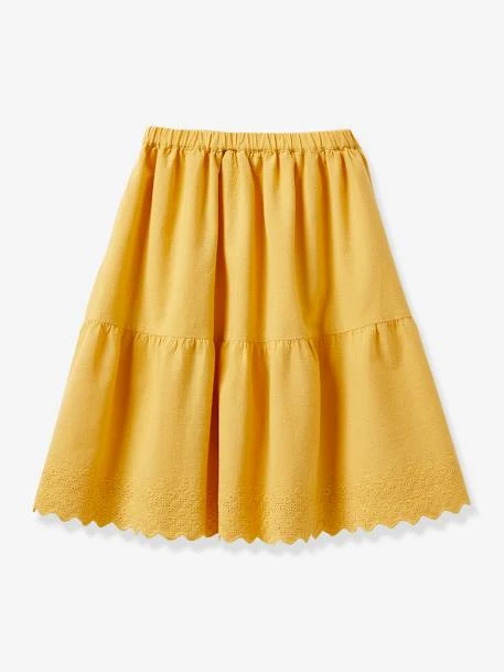 Jupon Brodé Fille CYRILLUS Jaune Ocre - Cyrillus 2 Jupon Brodé Fille CYRILLUS Jaune Ocre - Cyrillus – Image 2