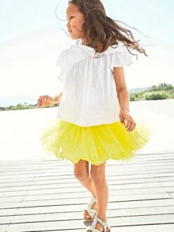 Jupon En Tulle à Sequins Jaune Clair - Vertbaudet