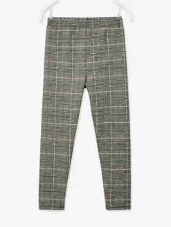 Legging à Carreaux Fille Blanc / Noir - Vertbaudet