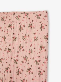 Legging à Fleurs Maille Pointelle Fille Rose Poudré - Vertbaudet -Petite Modeuse legging a fleurs maille pointelle fille 2