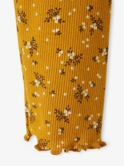 Legging Imprimé En Maille Côtelée Fille Curry - Vertbaudet -Petite Modeuse legging imprime en maille cotelee fille 3