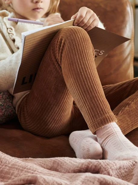 Legging Velours Fille Camel - Vertbaudet 2 Legging Velours Fille Camel - Vertbaudet – Image 2