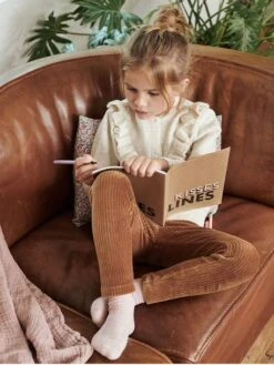 Legging Velours Fille Camel - Vertbaudet