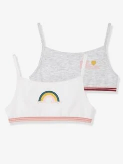 Lot De 2 Bassières Stretch Fille Lot Blanc - Vertbaudet