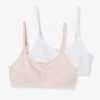 Lot De 2 Brassières Fille En Microfibre Rose Clair Uni - Vertbaudet