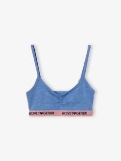 Lot De 2 Brassières Unies Fille Lot Blanc Et Bleu - Vertbaudet -Petite Modeuse lot de 2 brassieres unies fille 2