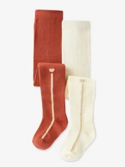 Lot De 2 Collants Bande Lurex Fille Lot Bordeaux - Vertbaudet -Petite Modeuse lot de 2 collants bande lurex fille 2