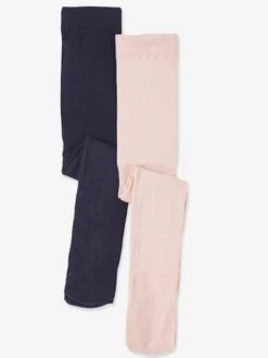 Lot De 2 Collants "étoiles" Fille En Polyamide Lot Encre - Vertbaudet