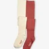 Lot De 2 Collants Torsades Fille Lot Bordeaux - Vertbaudet