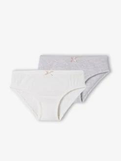 Lot De 2 Culottes En Maille Ajourée Fille Lot Ivoire - Vertbaudet
