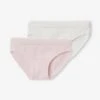 Lot De 2 Culottes Fille Microfibre Lot Camaieu Rose - Vertbaudet