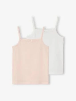 Lot De 2 Débardeurs Fille Unis Lot Camaieu Rose - Vertbaudet