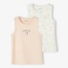 Lot De 2 Débardeurs Imprimés Fille Rose Pâle - Vertbaudet