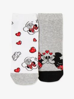 Lot De 2 Paires De Chaussettes Disney® Minnie Gris Clair Bicolor/multicolor - Minnie