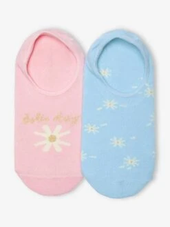 Lot De 2 Paires De Chaussettes Invisibles Fille Rose - Vertbaudet