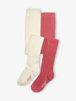 Lot De 2 Paires De Collants En Maille Ajourée Fille Lot Jaune épicé - Vertbaudet -Petite Modeuse lot de 2 paires de collants en maille ajouree fille 2