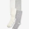 Lot De 2 Paires De Collants En Maille Fille Lot Ivoire - Vertbaudet