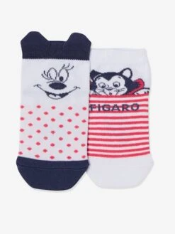 Lot De 2 Paires De Mi-chaussettes Disney Minnie Et Figaro® Blanc - Minnie