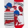 Lot De 2 Paires De Mi-chaussettes Miraculous® Blanc Et Gris - Miraculous