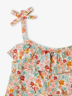 Lot De 2 Robes Basics à Bretelles Fille 1 Imprimée + 1 Unie Corail - Vertbaudet -Petite Modeuse lot de 2 robes basics a bretelles fille 1 imprimee 1 unie 4