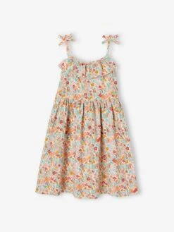 Lot De 2 Robes Basics à Bretelles Fille 1 Imprimée + 1 Unie Corail - Vertbaudet -Petite Modeuse lot de 2 robes basics a bretelles fille 1 imprimee 1 unie 5