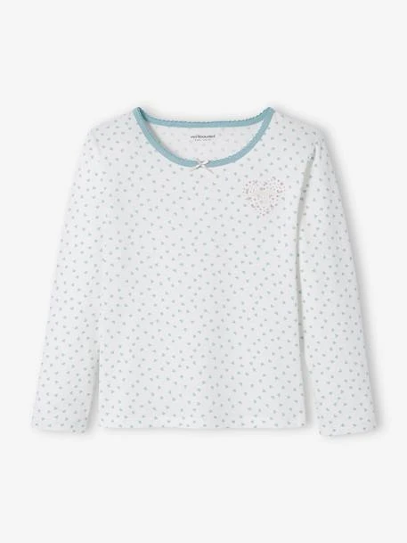 Lot De 2 T-shirts Coeurs Manches Longues Fille Lot Ivoire - Vertbaudet 2 Lot De 2 T-shirts Coeurs Manches Longues Fille Lot Ivoire - Vertbaudet – Image 2