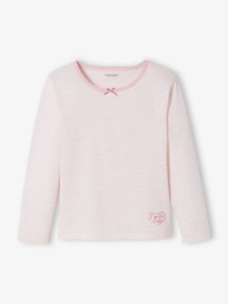 Lot De 2 T-shirts Coeurs Manches Longues Fille Lot Ivoire - Vertbaudet 3 Lot De 2 T-shirts Coeurs Manches Longues Fille Lot Ivoire - Vertbaudet – Image 3