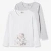 Lot De 2 T-shirts Fille Disney® Minnie Blanc Clair Uni Avec Decor - Minnie