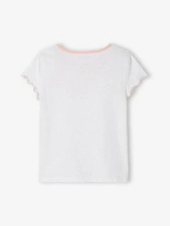 Lot De 2 T-shirts Manches Courtes Volantées Fille Lot Ivoire - Vertbaudet -Petite Modeuse lot de 2 t shirts manches courtes volantees fille 3