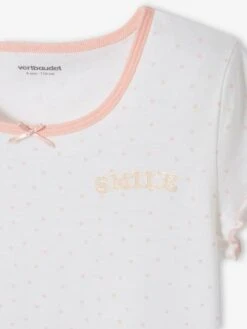 Lot De 2 T-shirts Manches Courtes Volantées Fille Lot Ivoire - Vertbaudet -Petite Modeuse lot de 2 t shirts manches courtes volantees fille 4