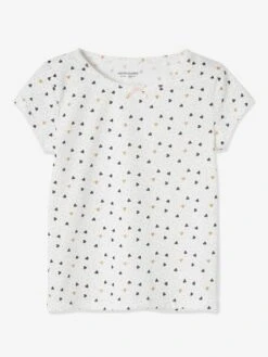 Lot De 2 Tee-shirts Fille Manches Courtes "chat" Ivoire Imprimé - Vertbaudet -Petite Modeuse lot de 2 tee shirts fille manches courtes chat 2