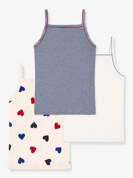 Lot De 3 Chemises à Bretelles Coeur Petite Fille - PETIT BATEAU Blanc - Petit Bateau 2 Lot De 3 Chemises à Bretelles Coeur Petite Fille - PETIT BATEAU Blanc - Petit Bateau – Image 2