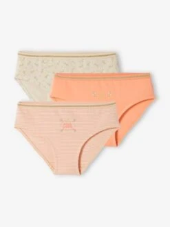 Lot De 3 Culottes à Fleurs Fille Lot Rose Et Beige - Vertbaudet