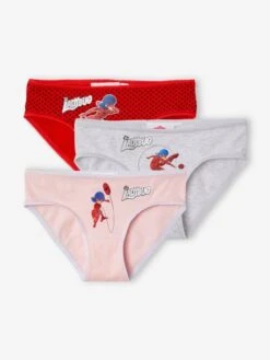 Lot De 3 Culottes Fille Miraculous® Rouge / Gris Chiné / Rose - Miraculous