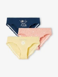 Lot De 3 Culottes Fille Volantées "marguerite" Jaune D'or - Vertbaudet