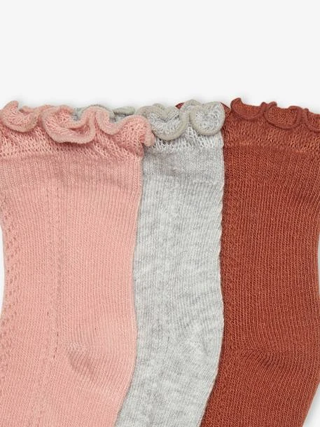 Lot De 3 Paires De Chaussettes Fille En Maille Ajourée Lot Rose - Vertbaudet 2 Lot De 3 Paires De Chaussettes Fille En Maille Ajourée Lot Rose - Vertbaudet – Image 2