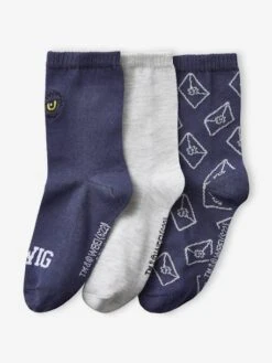 Lot De 3 Paires De Chaussettes Harry Potter® Bleu Et Gris Chiné - Harry Potter