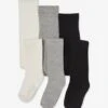 Lot De 3 Paires De Collants Fille BASICS Lot Gris Chiné Moyen - Vertbaudet