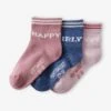 Lot De 3 Paires De Mi-chaussettes Happy Lot Rose Clair - Vertbaudet