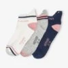 Lot De 3 Paires De Mi-chaussettes Sport Fille Lot Ivoire - Vertbaudet