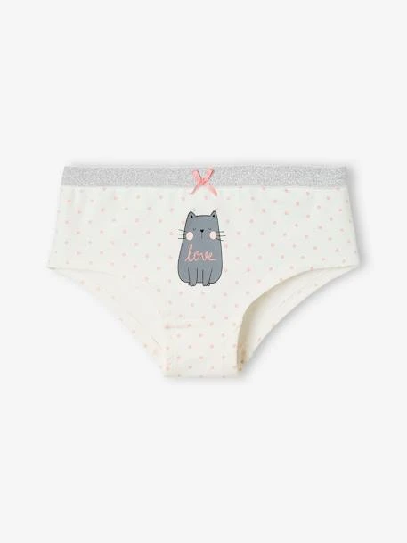Lot De 3 Shorties Fille Chats Gris Chiné - Vertbaudet 2 Lot De 3 Shorties Fille Chats Gris Chiné - Vertbaudet – Image 2