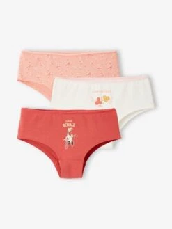 Lot De 3 Shorties Fleurs Et Lama Fille Lot Rose - Vertbaudet
