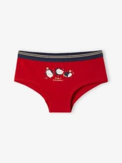 Lot De 3 Shorties Noël Fille Rouge - Vertbaudet -Petite Modeuse lot de 3 shorties noel fille 5