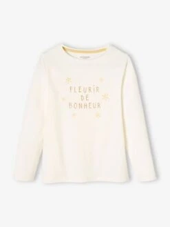 Lot De 3 T-shirts Basics Fille Manches Longues Lot Blanc - Vertbaudet -Petite Modeuse lot de 3 t shirts basics fille manches longues 2