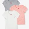 Lot De 3 T-shirts Manches Courtes Fille Dream BASICS Lot Ivoire - Vertbaudet