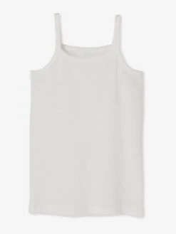 Lot De 4 Débardeurs Fille BASICS Blanc - Vertbaudet -Petite Modeuse lot de 4 debardeurs fille basics 2
